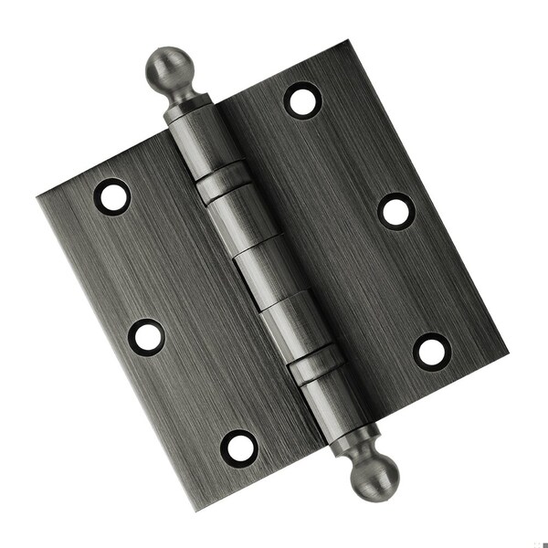 Embassy 3-1/2 x 3-1/2 Solid Brass Hinge, Pewter Finish with Ball Tips 3535BBUS17AB-1 - main